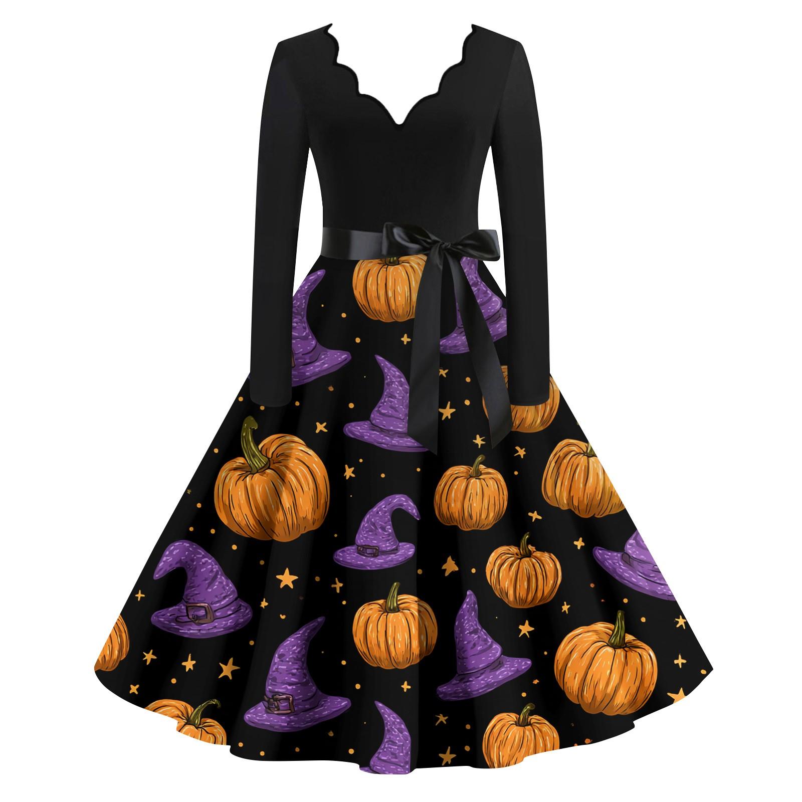 Женские модные платья с волнистым краем, V-образным вырезом, повседневные, облегающие, с принтом на Хэллоуин, с длинным рукавом XL фиолетовый
Женские модные платья с волнистым краем, V-образным вырезом, повседневные, облегающие, с принтом на Хэллоуин, с длинным рукавом XL фиолетовый