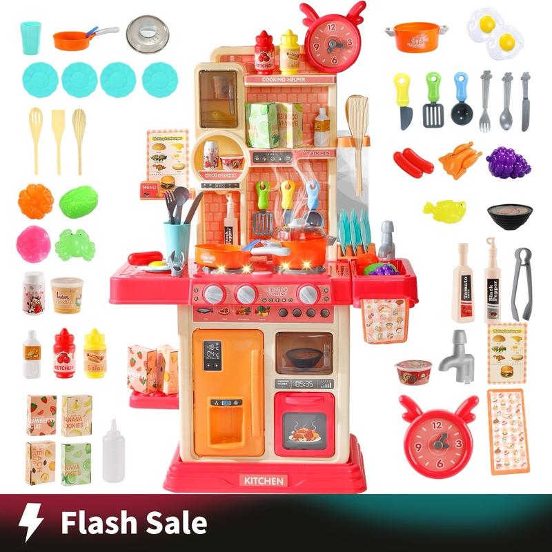 King Size Pretend Play Kitchen Toys for Kids - 45PCS with Cooking Stove, Steam, Play Sink, Sound & Light Effects, Realistic Kitchen Accessories Default
King Size Pretend Play Kitchen Toys for Kids - 45PCS with Cooking Stove, Steam, Play Sink, Sound & Light Effects, Realistic Kitchen Accessories Default