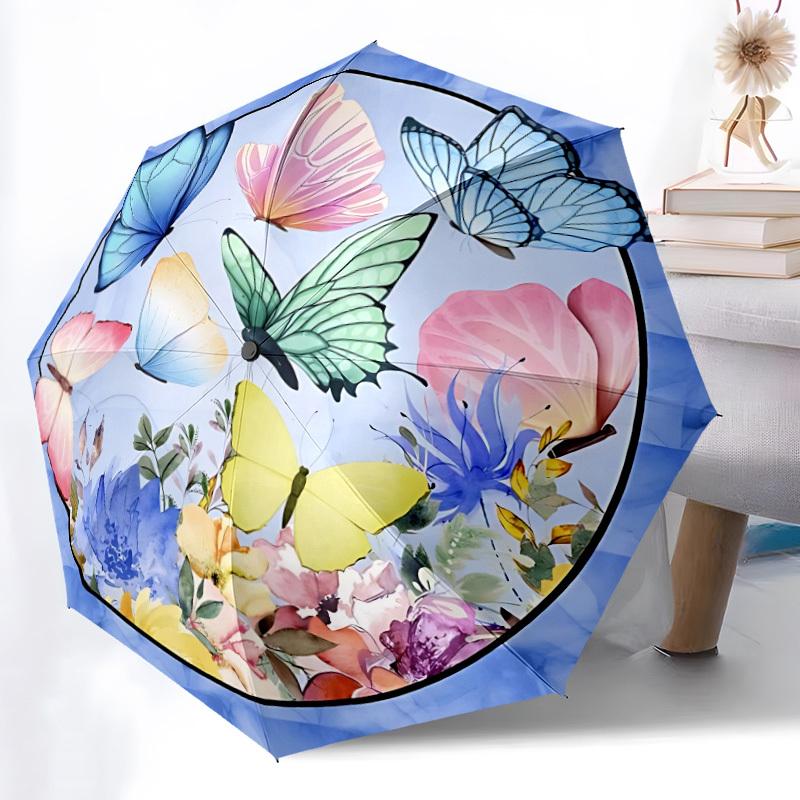 1pc Butterfly Floral Pattern Automatic Folding Umbrella Durable Iron Frame,All Seasons Home Travel Outdoor Multifunctional Umbrella yy251115103
1pc Butterfly Floral Pattern Automatic Folding Umbrella Durable Iron Frame,All Seasons Home Travel Outdoor Multifunctional Umbrella yy251115103