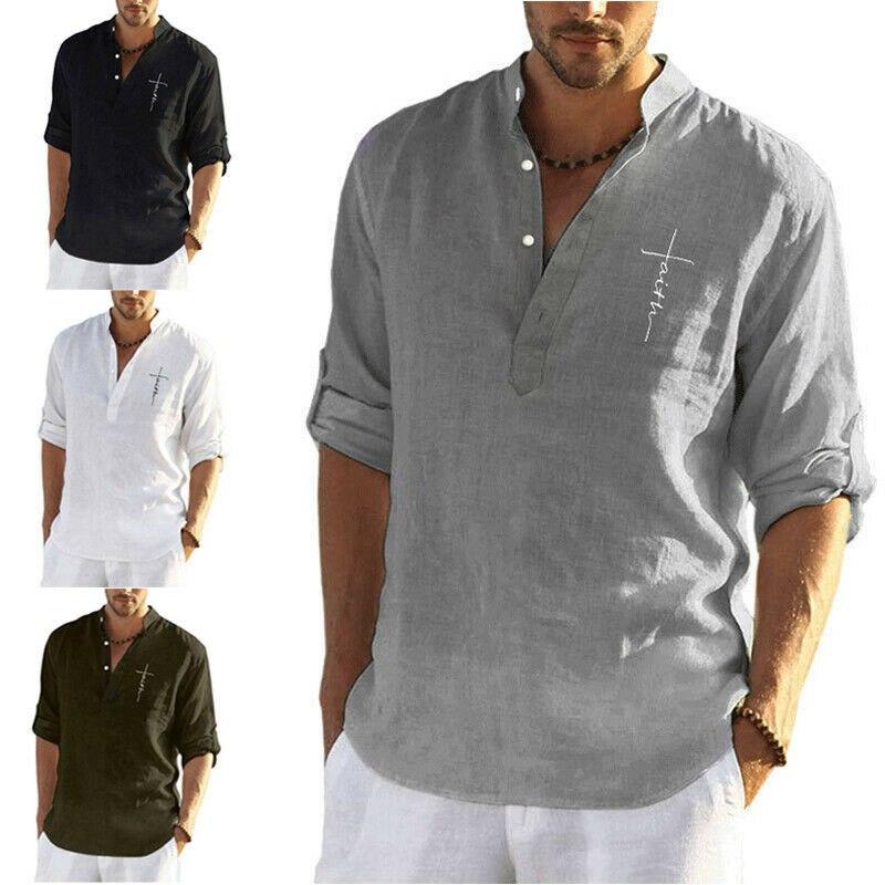 Solid Loose Mens Short Casual Dress Sleeve Linen Shirt Blouse Tops Shirts Summer
Solid Loose Mens Short Casual Dress Sleeve Linen Shirt Blouse Tops Shirts Summer