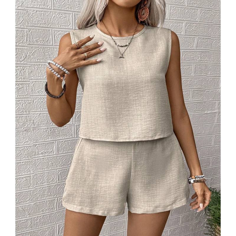 Women S Solid Color Simple Fashion Casual Sleeveless Top And Shorts Set S хаки
Women S Solid Color Simple Fashion Casual Sleeveless Top And Shorts Set S хаки