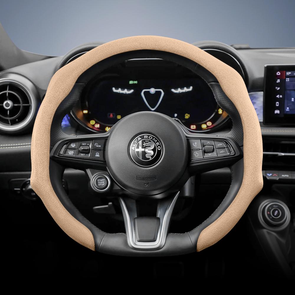 Suitable for Alfa Romeo Premium Suede Snap-On Steering Wheel Cover, Non-Slip and Durable Giulia 952 Stelvio 949 147 Mito Giulietta Tonale 965 світло-жовтого кольору
Suitable for Alfa Romeo Premium Suede Snap-On Steering Wheel Cover, Non-Slip and Durable Giulia 952 Stelvio 949 147 Mito Giulietta Tonale 965 світло-жовтого кольору