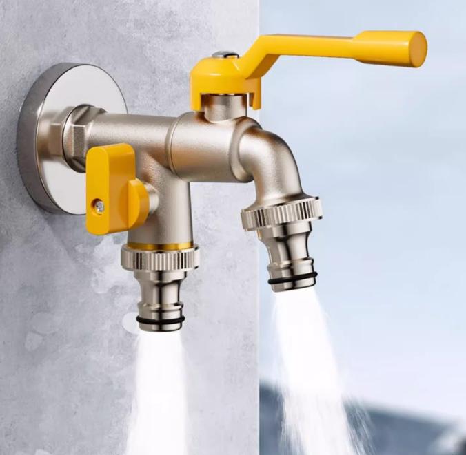 Garden Outdoor Double Outlet Water Tap Exterior Garden Hose Faucet Adapter Water Tank Connector Brass Tap
Garden Outdoor Double Outlet Water Tap Exterior Garden Hose Faucet Adapter Water Tank Connector Brass Tap