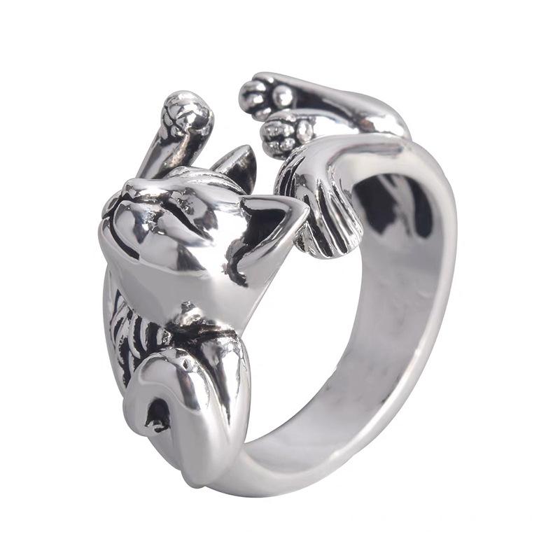 Кольцо в виде кошки в корейском стиле в стиле ретро: Модный, не выцветающий, регулируемый и высококачественный Adjustable Open
Кольцо в виде кошки в корейском стиле в стиле ретро: Модный, не выцветающий, регулируемый и высококачественный Adjustable Open