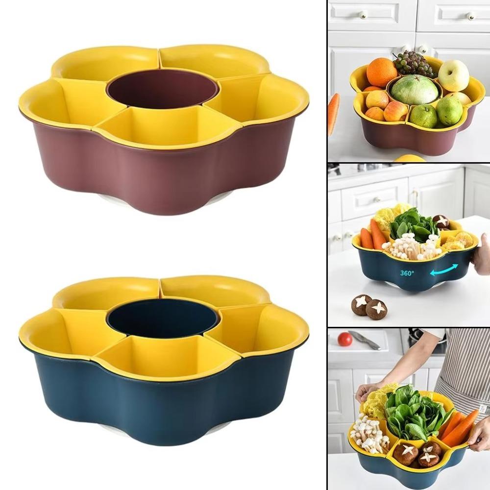 Double-layer Rotating Hot Pot Vegetable Basket Divided Platter Food Preparation Tray brown 7 grid
Double-layer Rotating Hot Pot Vegetable Basket Divided Platter Food Preparation Tray brown 7 grid