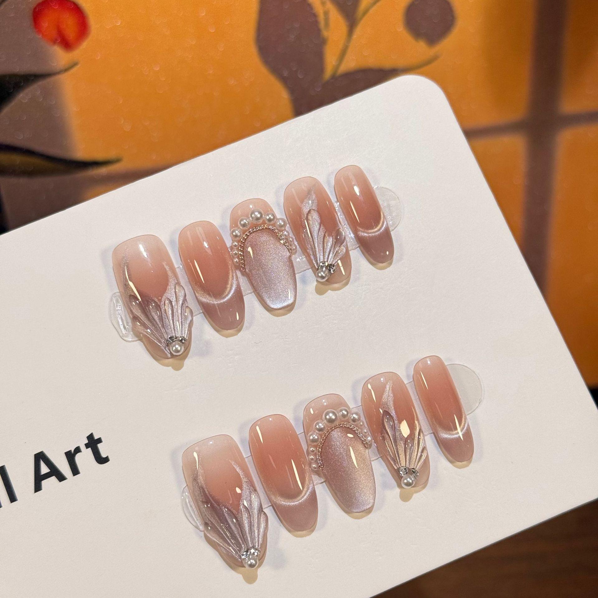 705 Medium Oval Taro Cat Eye Fishtail Smile Press-On Manicure Stickers - Pure Handmade Wearable. Small
705 Medium Oval Taro Cat Eye Fishtail Smile Press-On Manicure Stickers - Pure Handmade Wearable. Small
