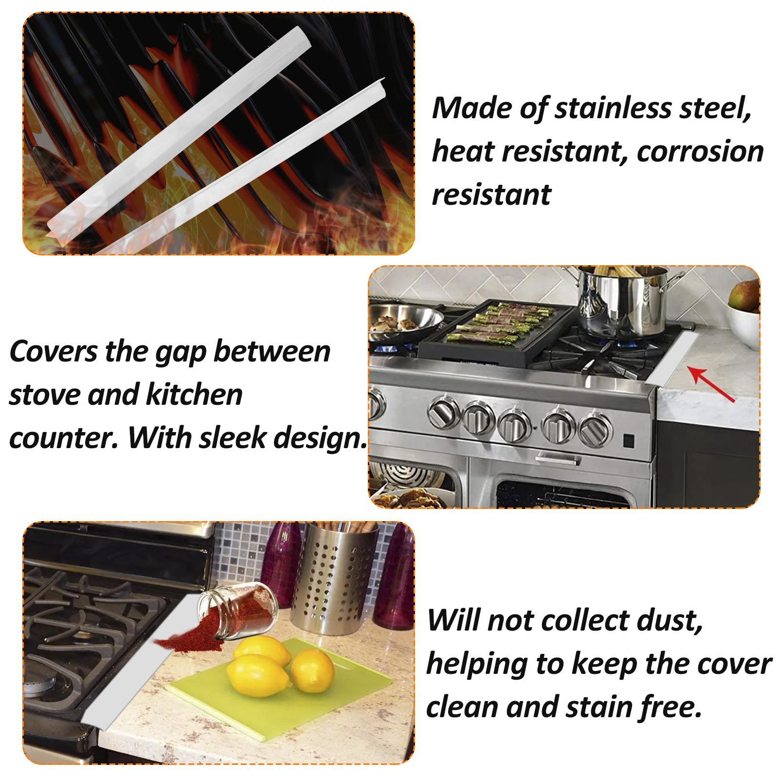 2 Pack 20.27Inch Stainless Steel Stove Gap Cover , Stove Filler Between The Countertop And Stove Top, Effectively Seal срібний
2 Pack 20.27Inch Stainless Steel Stove Gap Cover , Stove Filler Between The Countertop And Stove Top, Effectively Seal срібний
