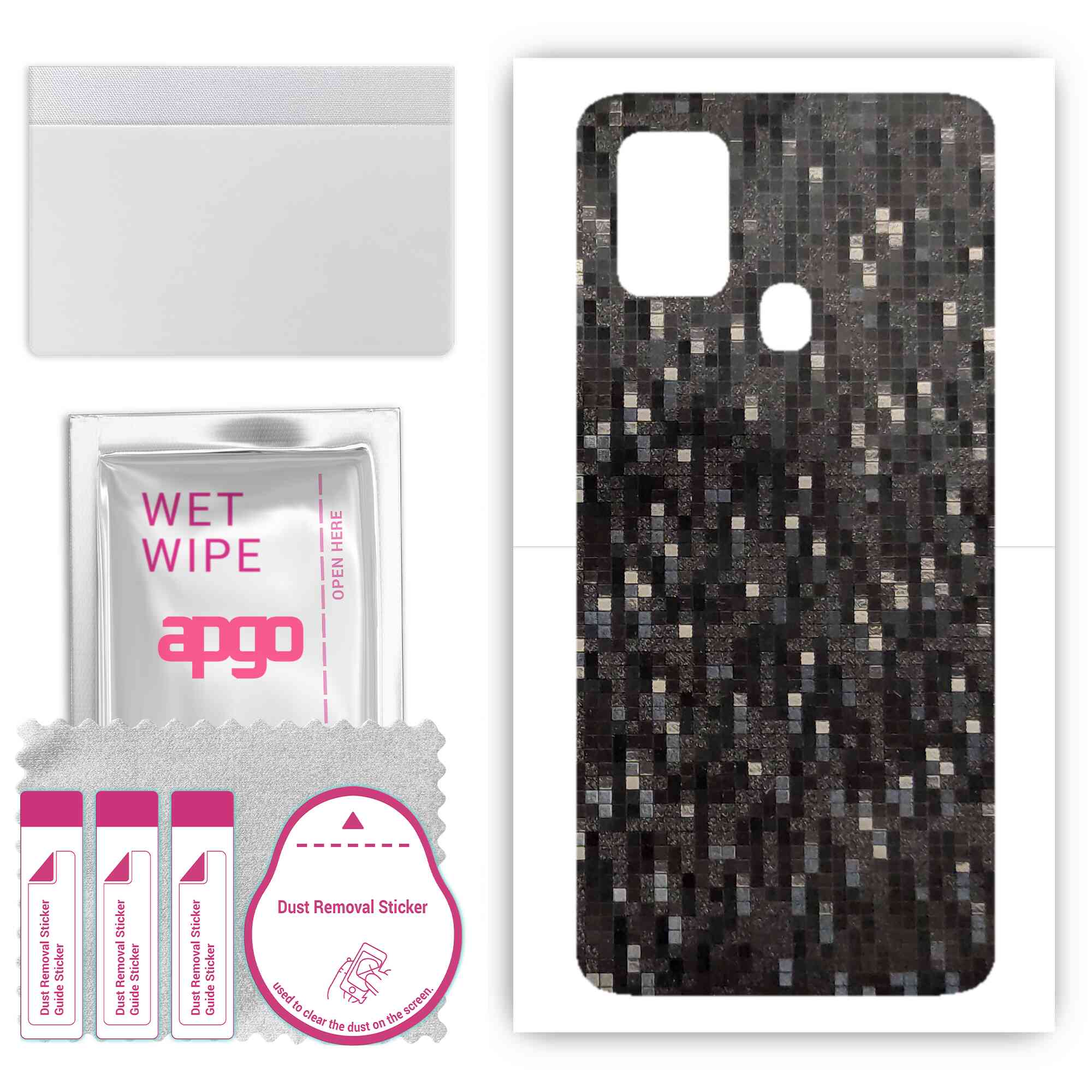 apgo Protective Skin Sticker for the back compatible with Samsung Galaxy A21s, Wrap Film, Foil, Vinyl - Pattern Carbon Black Pixel
apgo Protective Skin Sticker for the back compatible with Samsung Galaxy A21s, Wrap Film, Foil, Vinyl - Pattern Carbon Black Pixel