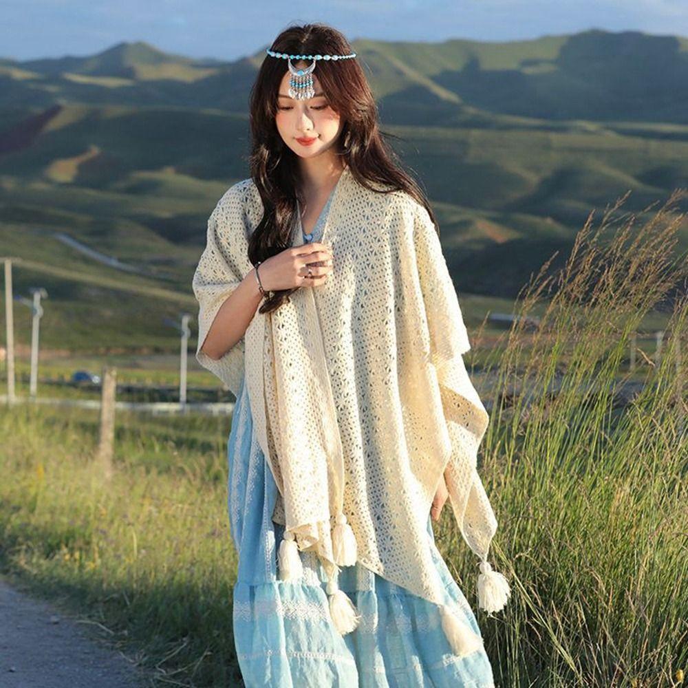 Hollow Large Shawl Gradient Color Winter Tassel Cape Simple Ethnic Style Knitted Scarf Women
Hollow Large Shawl Gradient Color Winter Tassel Cape Simple Ethnic Style Knitted Scarf Women