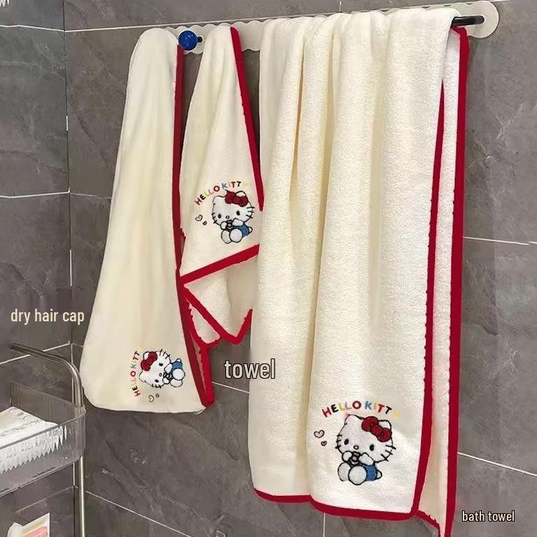 KT Cat Coral Fleece Towel Set: Quick-Drying, Absorbent, Hair Drying Cap for Girls Dorms and Home Use, Non-Shedding. Towel
KT Cat Coral Fleece Towel Set: Quick-Drying, Absorbent, Hair Drying Cap for Girls Dorms and Home Use, Non-Shedding. Towel
