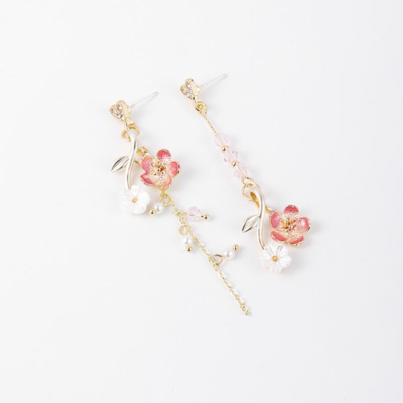 Sweet Pink Cherry Blossom Long Earrings For Women Girl Japanese Fashion Romantic Flower Tassel Dangle Earring Party Zircon Gift
Sweet Pink Cherry Blossom Long Earrings For Women Girl Japanese Fashion Romantic Flower Tassel Dangle Earring Party Zircon Gift