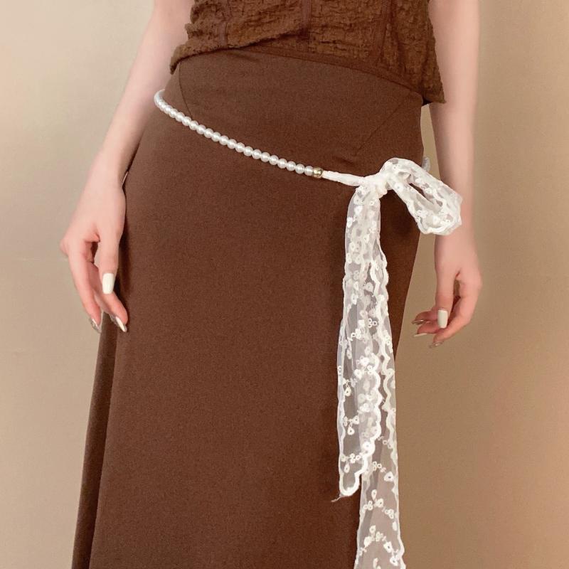 Fashion Y2k Long Lace Imitation Pearl Waistband Floral Bow Thin Tie-Up Belt For Dress Jeans Clothing Accessory
Fashion Y2k Long Lace Imitation Pearl Waistband Floral Bow Thin Tie-Up Belt For Dress Jeans Clothing Accessory