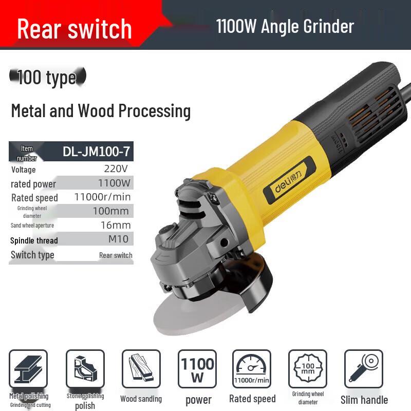 Deli Multi-function Cordless Angle Grinder CN plug (adapter included)
Deli Multi-function Cordless Angle Grinder CN plug (adapter included)