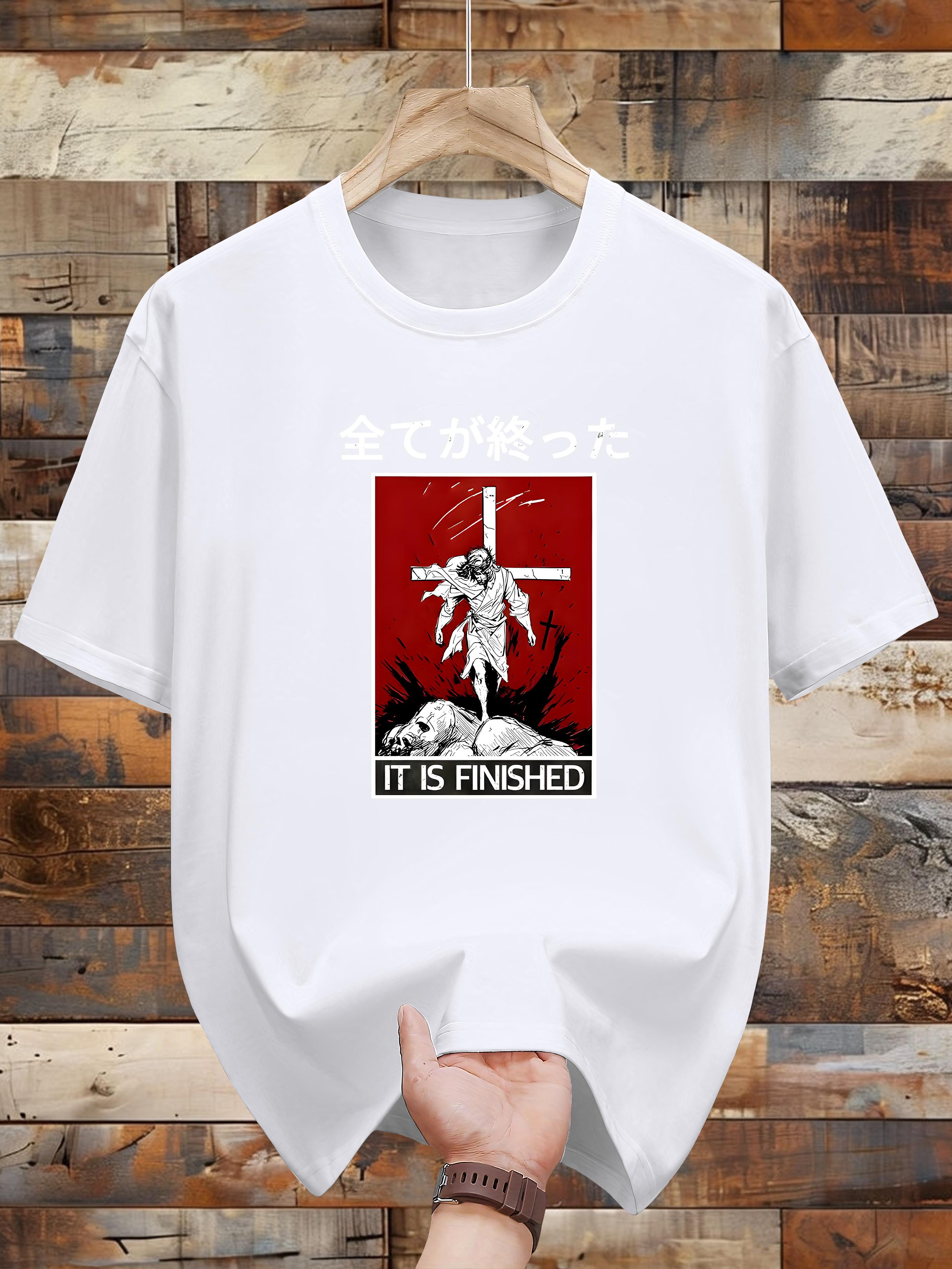 Casual Cotton T-shirt - It Is Finished Graphic Print XXL
Casual Cotton T-shirt - It Is Finished Graphic Print XXL