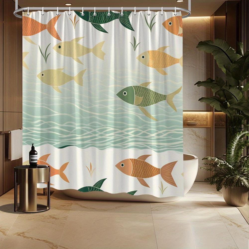 Fish Shower Curtain, Stylized Fish In Light Blue, Minimalist Whimsical, Fade Resistant, Machine Washable,Bath Decor W60H190(CM)-1 Pcs
Fish Shower Curtain, Stylized Fish In Light Blue, Minimalist Whimsical, Fade Resistant, Machine Washable,Bath Decor W60H190(CM)-1 Pcs