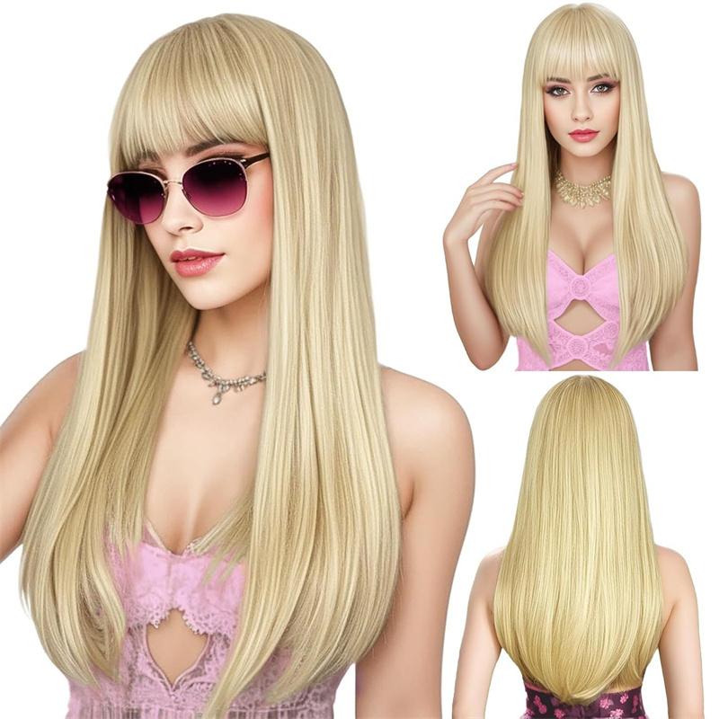 Synthetic Hair Blonde Wigs with Bangs Long Silky Straight Wig for Women Cosplay Wig Party Heat Resistant Daily Costume 24inches
Synthetic Hair Blonde Wigs with Bangs Long Silky Straight Wig for Women Cosplay Wig Party Heat Resistant Daily Costume 24inches