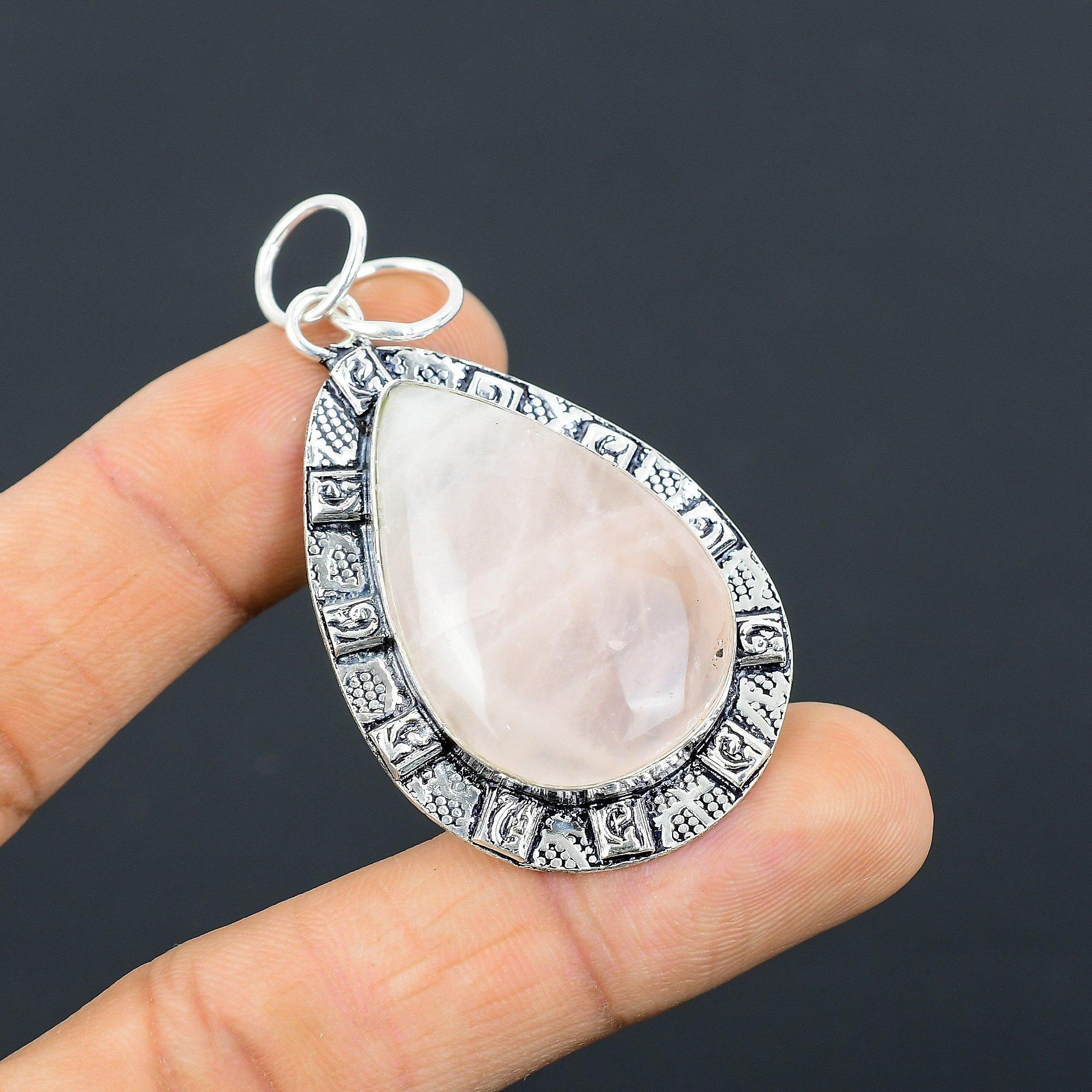 Rose Quartz Gemstone Birthday Heart Chakra Pendant Jewelry 925 Sterling Silver
Rose Quartz Gemstone Birthday Heart Chakra Pendant Jewelry 925 Sterling Silver