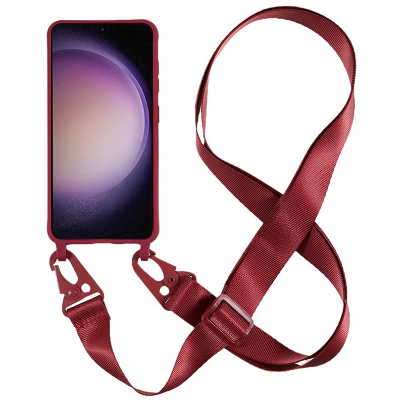 For Samsung Galaxy S23 Matte Soft TPU Case Anti-drop Phone Cover with Wide Lanyard Wine Red
For Samsung Galaxy S23 Matte Soft TPU Case Anti-drop Phone Cover with Wide Lanyard Wine Red