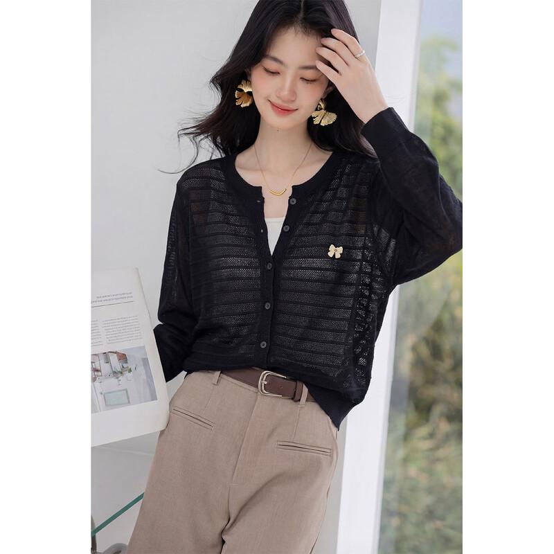Mokana Women s Striped Sunscreen Knit Cardigan One Size
Mokana Women s Striped Sunscreen Knit Cardigan One Size