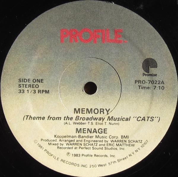 12inch Record MENAGE - Memory PRO7022 Profile Records 1983 US Dance & Electronica Used
12inch Record MENAGE - Memory PRO7022 Profile Records 1983 US Dance & Electronica Used