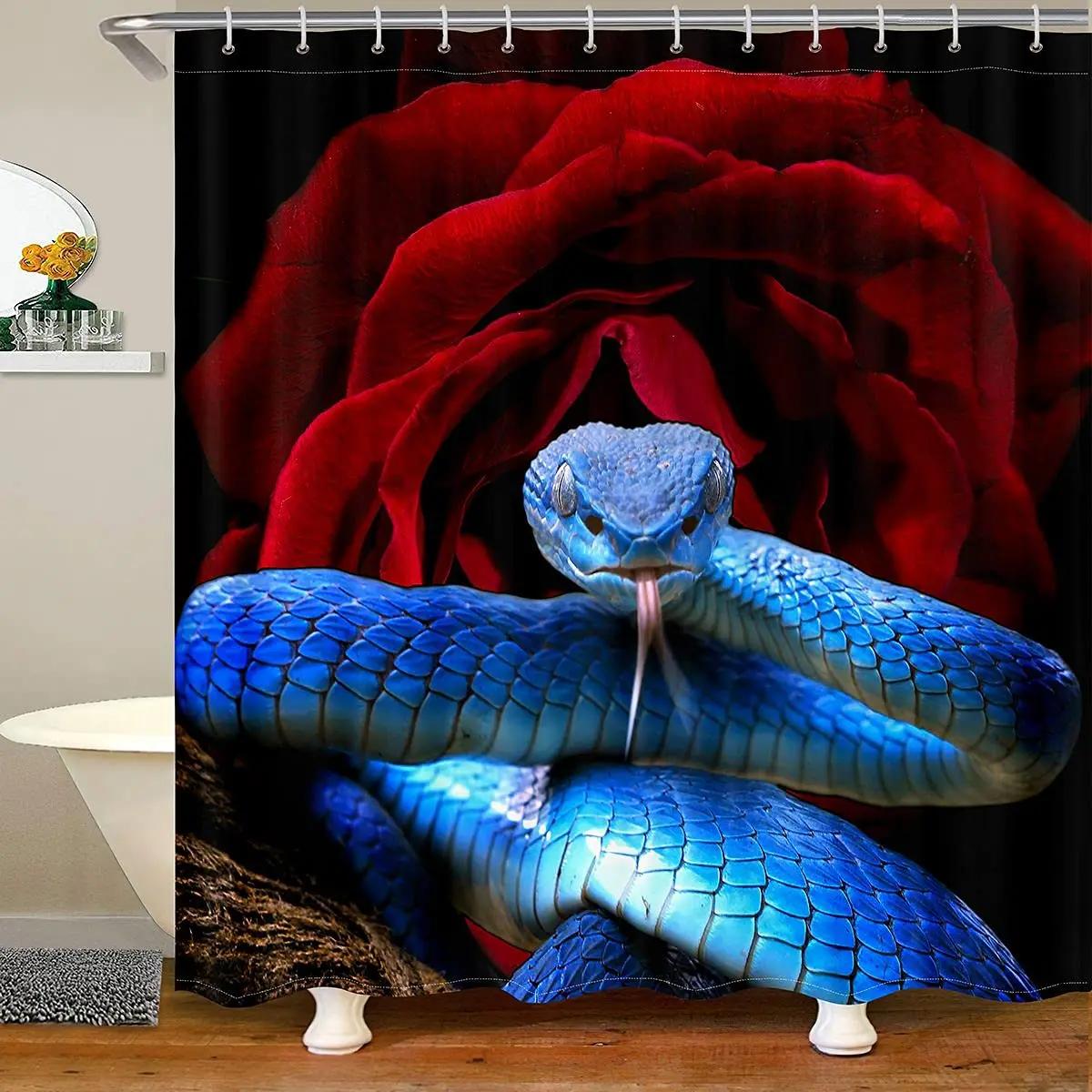Snake Shower Curtain Rose Flower Bathroom s Floral Petal for Wild Animals Waterproof W90xH180cm
Snake Shower Curtain Rose Flower Bathroom s Floral Petal for Wild Animals Waterproof W90xH180cm