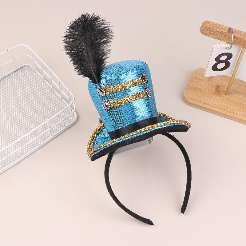 Mini Top Hat Feather Cap Headband Circus Ringmaster Hair Hoop Cosplay Costume Hair Hoops Kids Adults Hair Accessories синій
Mini Top Hat Feather Cap Headband Circus Ringmaster Hair Hoop Cosplay Costume Hair Hoops Kids Adults Hair Accessories синій