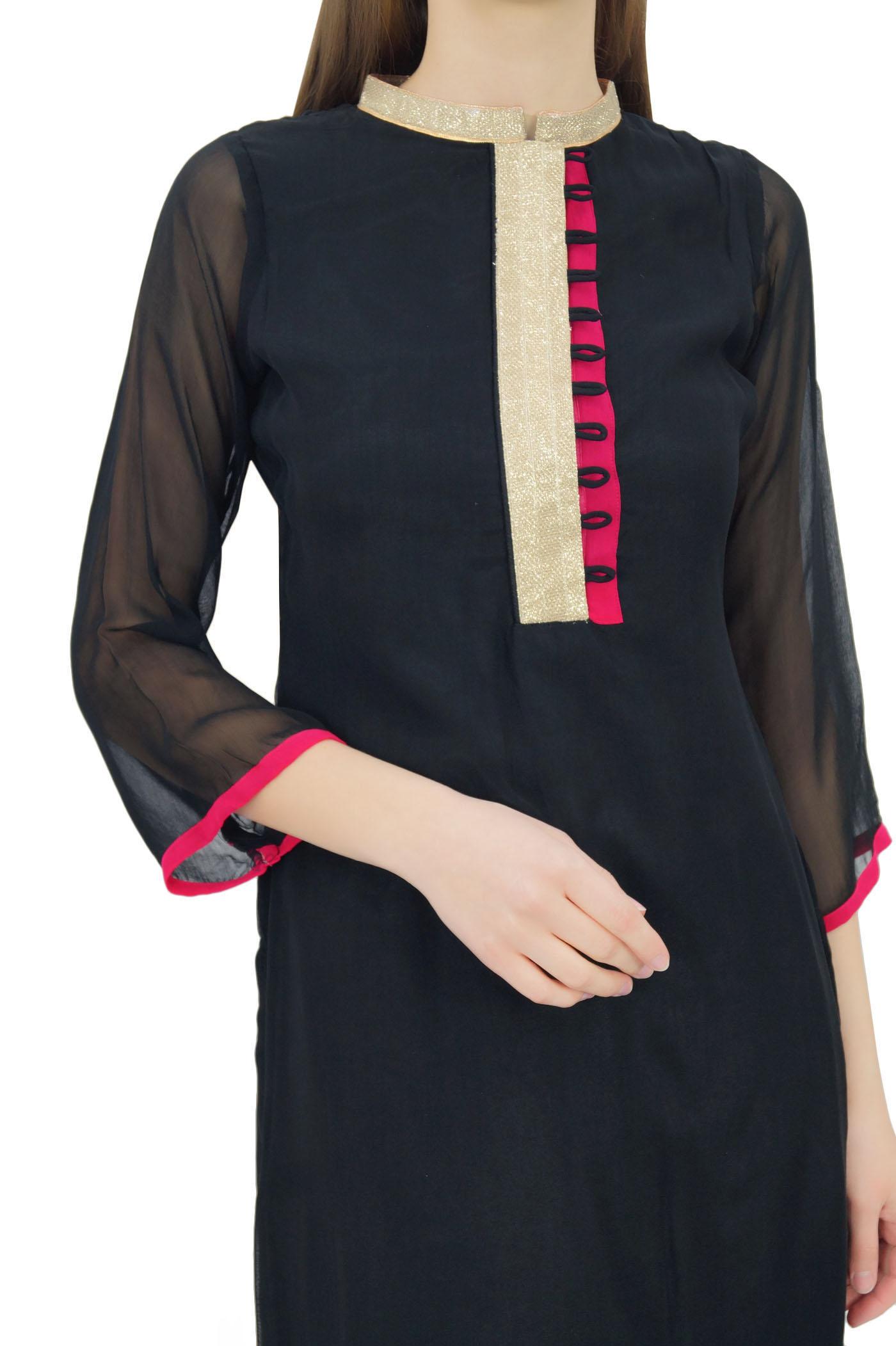 Phagun Straight Georgette Kurta Designer Tunic Top Indian Chic Kurti For 8 чорний
Phagun Straight Georgette Kurta Designer Tunic Top Indian Chic Kurti For 8 чорний