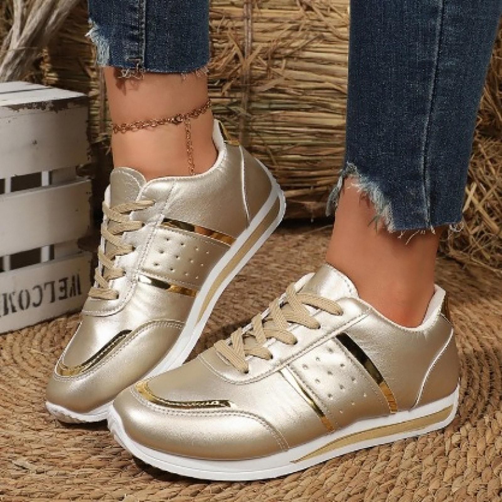 Women Comfortable Shoes Casual Women S Sporty Leather Shoes White Sneakers Running Shoes Trendy Casual Shoes Zapatillas De Mujer 36 золотий
Women Comfortable Shoes Casual Women S Sporty Leather Shoes White Sneakers Running Shoes Trendy Casual Shoes Zapatillas De Mujer 36 золотий