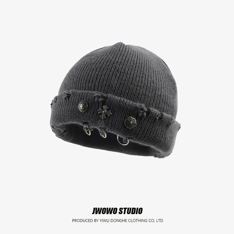 Street Hip Hop Retro Cross Ring Ripped Wool Hat Female Yuppie Knitted Melon Fur Hat Cold Hat Male Adjustable темно-сірий
Street Hip Hop Retro Cross Ring Ripped Wool Hat Female Yuppie Knitted Melon Fur Hat Cold Hat Male Adjustable темно-сірий