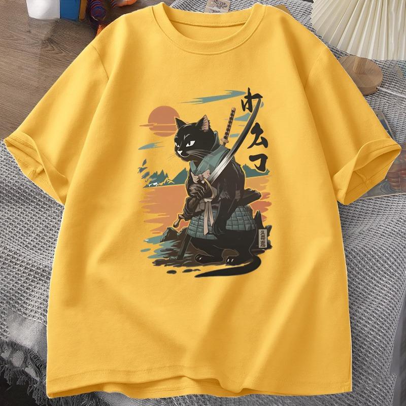 Samurai Cat TShirt Japanese Style Cat Designer Vintage Tshirt Casual Unisex Graphic T Shirts Cotton Short Sleeve Tee Streetwear 4XL
Samurai Cat TShirt Japanese Style Cat Designer Vintage Tshirt Casual Unisex Graphic T Shirts Cotton Short Sleeve Tee Streetwear 4XL