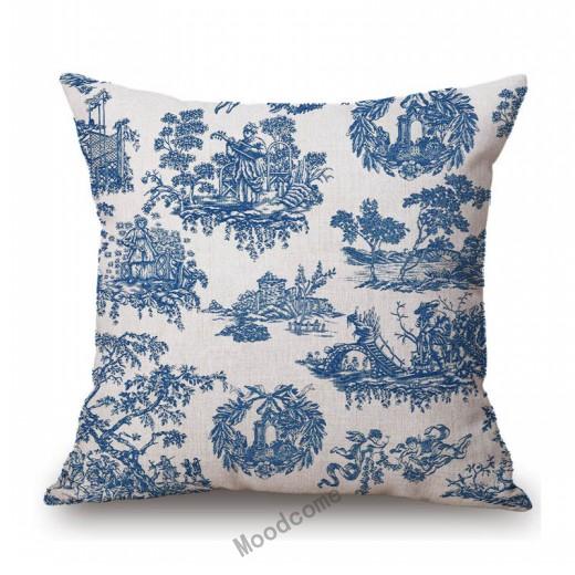 French Toile De Jouy Delft Blue Flamingo Bird Tiger Royal Court Pattern Елегантний декоративний диван Наволочка Чохол для подушки 450mm*450mm
French Toile De Jouy Delft Blue Flamingo Bird Tiger Royal Court Pattern Елегантний декоративний диван Наволочка Чохол для подушки 450mm*450mm