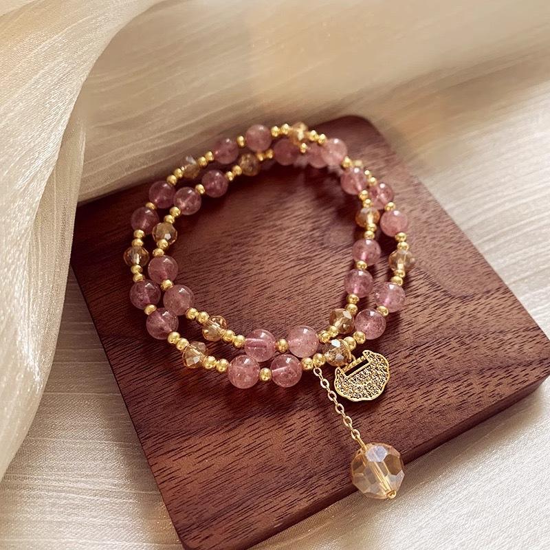 Double crystal strawberry crystal bracelet is fashionable and sweet. Bangles Women Fashion Jewelry accessories Gift
Double crystal strawberry crystal bracelet is fashionable and sweet. Bangles Women Fashion Jewelry accessories Gift