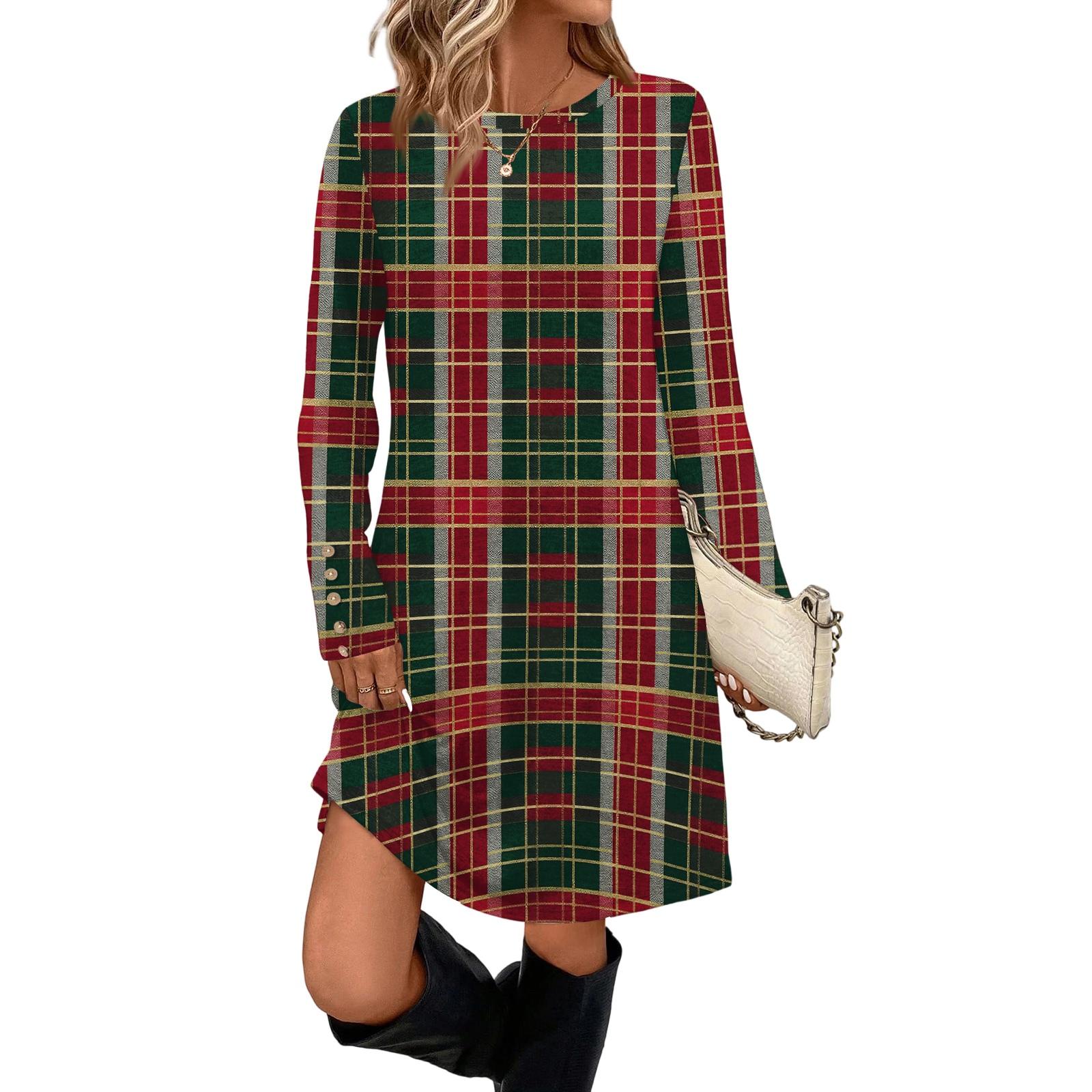 Women s Fashion Casual Dress With Pocket Decorative Buttons, Round Neck And Long Sleeves M
Women s Fashion Casual Dress With Pocket Decorative Buttons, Round Neck And Long Sleeves M