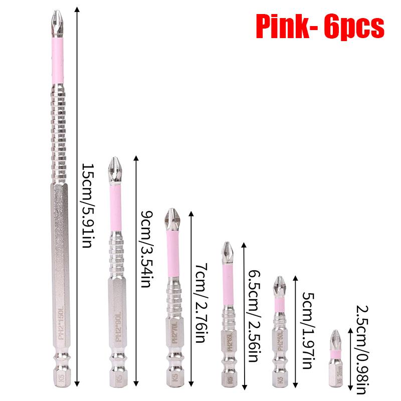 6pcs Magnetic Screwdriver Drill Bit Alloy Steel Phillip Head Impact Driver Non-slip Resistant Drilling Tool 25/50/65/70/90/150mm
6pcs Magnetic Screwdriver Drill Bit Alloy Steel Phillip Head Impact Driver Non-slip Resistant Drilling Tool 25/50/65/70/90/150mm