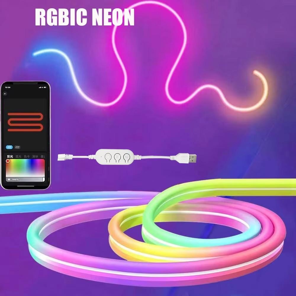 USB Neon LED Strip Lights 5V Neon Rope Light with Music Sync DIY RGBIC Dreamcolor Chasing Strip Tape for Room Game Ambient light Waterproof&1m-39.37Inch
USB Neon LED Strip Lights 5V Neon Rope Light with Music Sync DIY RGBIC Dreamcolor Chasing Strip Tape for Room Game Ambient light Waterproof&1m-39.37Inch