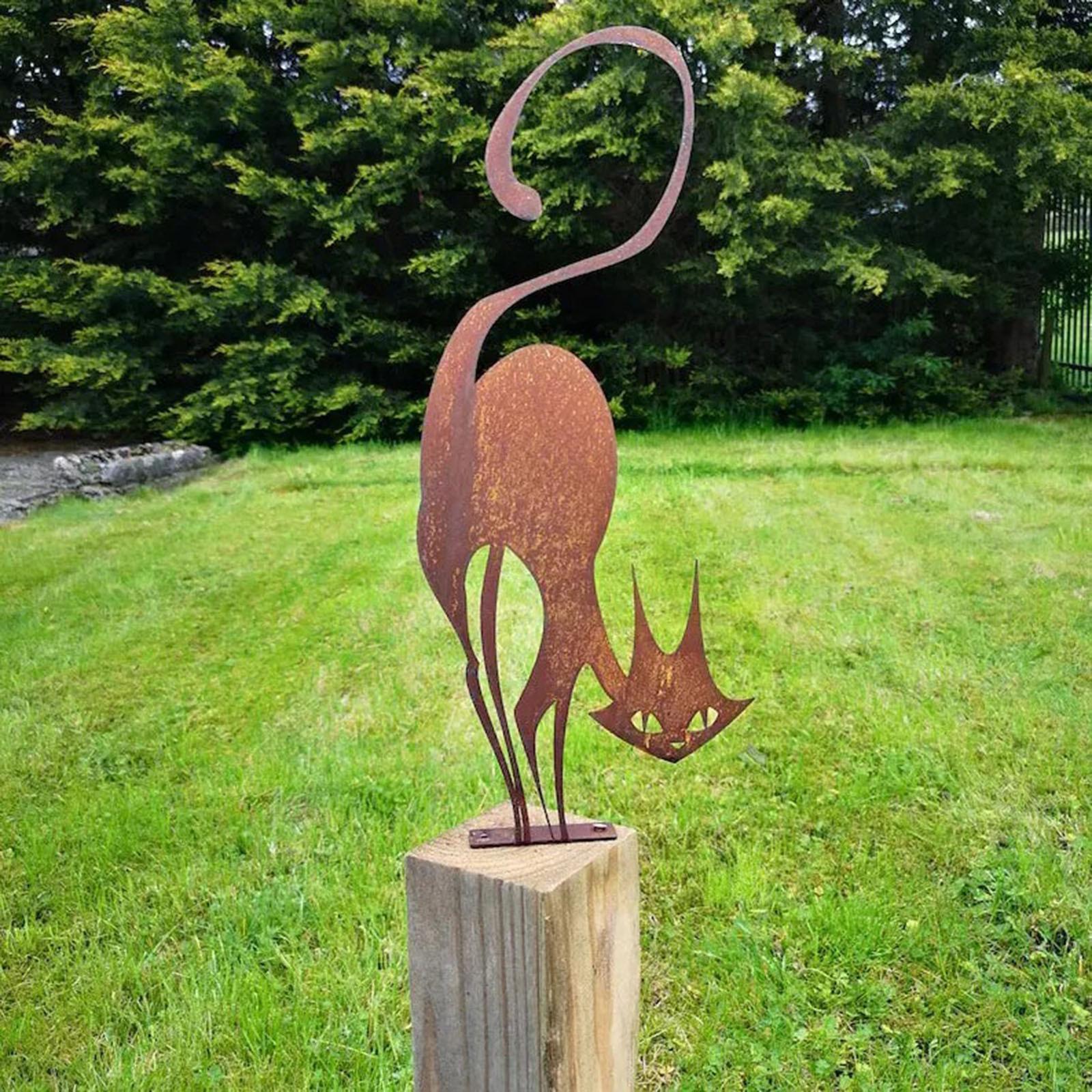 1PC Rusty Cat Fence Topper Decor Yard Ornaments Wrought Iron Art Crafts Metal Silhouette Cat Stakes Outdoor Garden Statues One Size
1PC Rusty Cat Fence Topper Decor Yard Ornaments Wrought Iron Art Crafts Metal Silhouette Cat Stakes Outdoor Garden Statues One Size