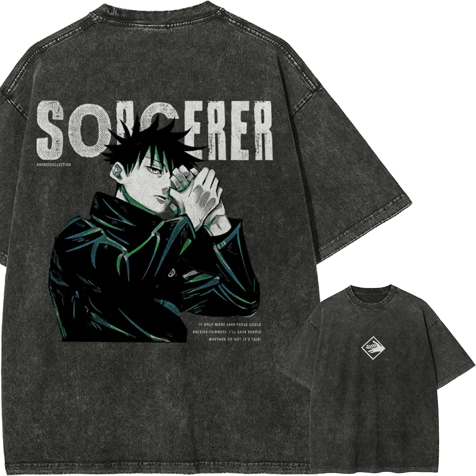 Megumi Fushiguro Sorcerer T-shirt Jujutsu Kaisen Tee Vintage Washed Oversized Retro Anime Harajuku Streetwear Manga Mens Tops M
Megumi Fushiguro Sorcerer T-shirt Jujutsu Kaisen Tee Vintage Washed Oversized Retro Anime Harajuku Streetwear Manga Mens Tops M