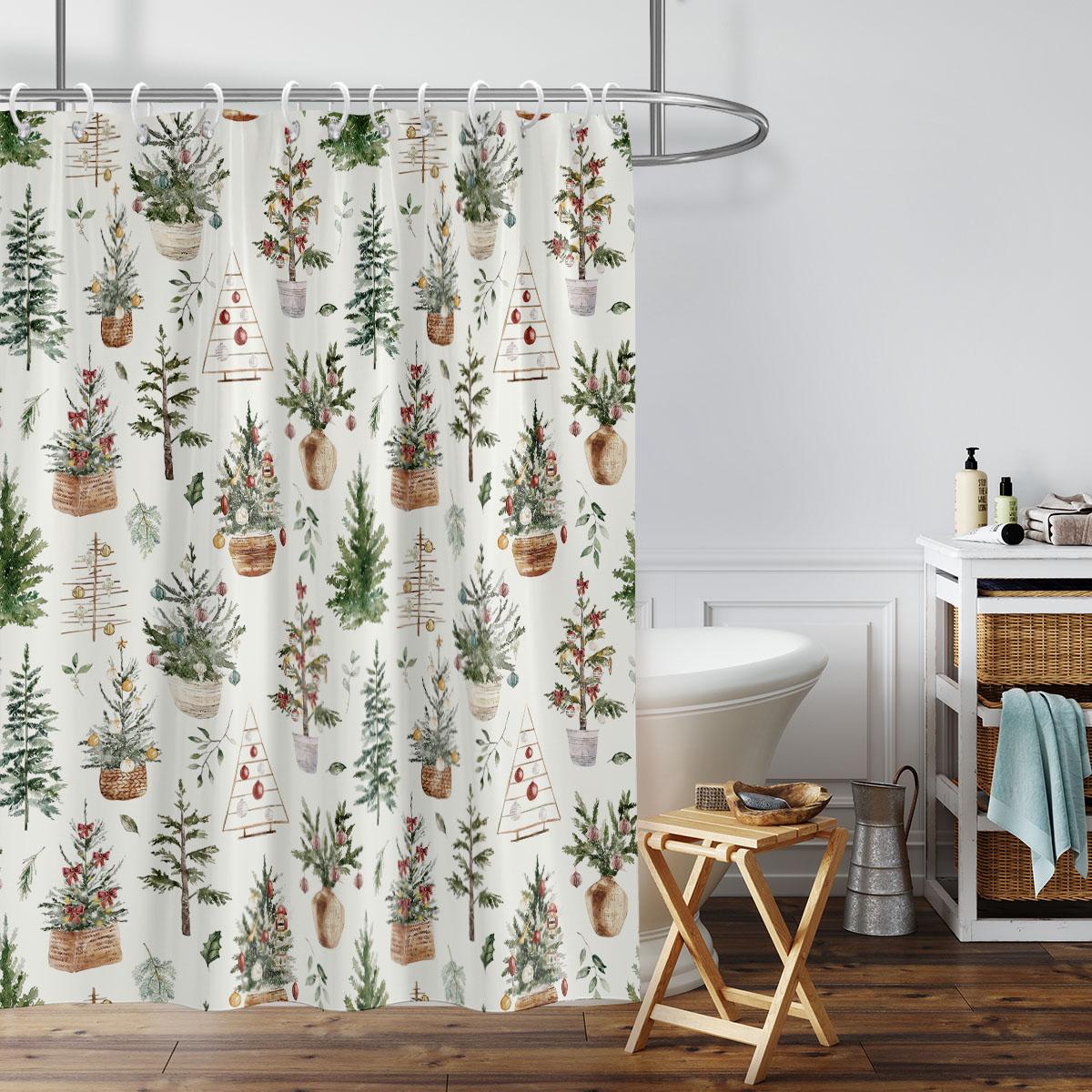 1PC Pine tree, potted plant pattern printed shower curtain, waterproof, with 12 hooks, bathroom showers, bathtub, home use 180x180cm
1PC Pine tree, potted plant pattern printed shower curtain, waterproof, with 12 hooks, bathroom showers, bathtub, home use 180x180cm