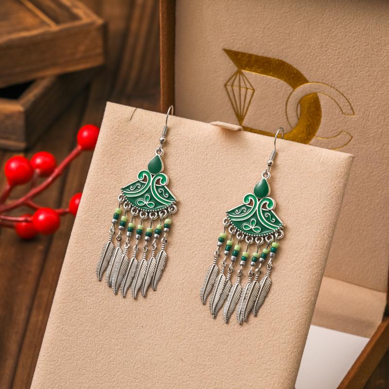 Boho Vintage Leaf Tassel Dangle Drop Earrings For Women Geometric Sector Enamel Flower Beads Handmade Bohemian Female Zircon
Boho Vintage Leaf Tassel Dangle Drop Earrings For Women Geometric Sector Enamel Flower Beads Handmade Bohemian Female Zircon