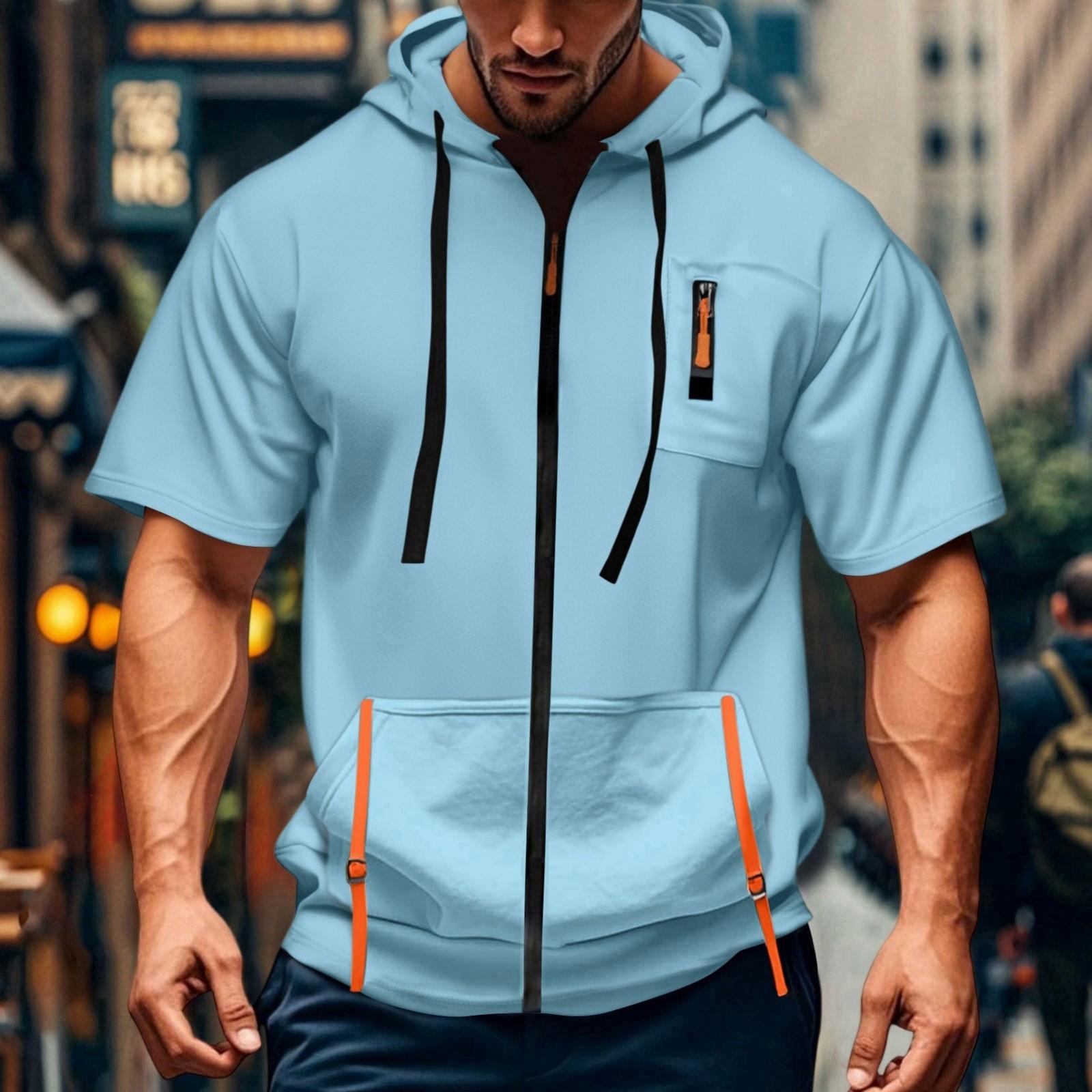 Men s Casual Short-sleeved Sweatshirt. Loose And Breathable -color Sweatshirt Jacket With Multiple Pockets And A Zipper. L
Men s Casual Short-sleeved Sweatshirt. Loose And Breathable -color Sweatshirt Jacket With Multiple Pockets And A Zipper. L