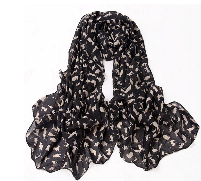 Women Thin Chiffon Cute Kitten Long Scarf Air-conditioned Shawl in Spring Summer black 150*60cm#1
Women Thin Chiffon Cute Kitten Long Scarf Air-conditioned Shawl in Spring Summer black 150*60cm#1