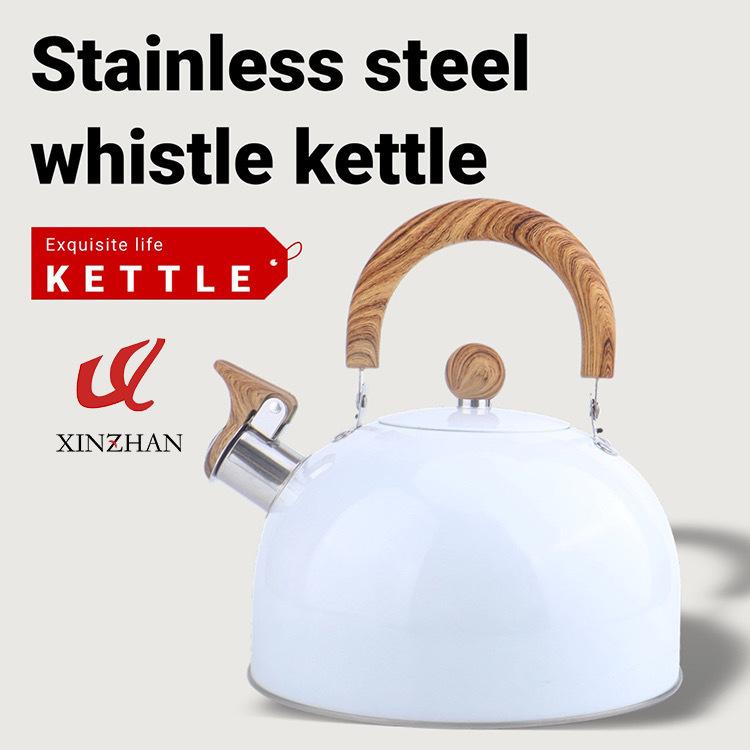New simple white European whistle kettle 3L wood grain handle stainless steel boutique kettle 3l white
New simple white European whistle kettle 3L wood grain handle stainless steel boutique kettle 3l white