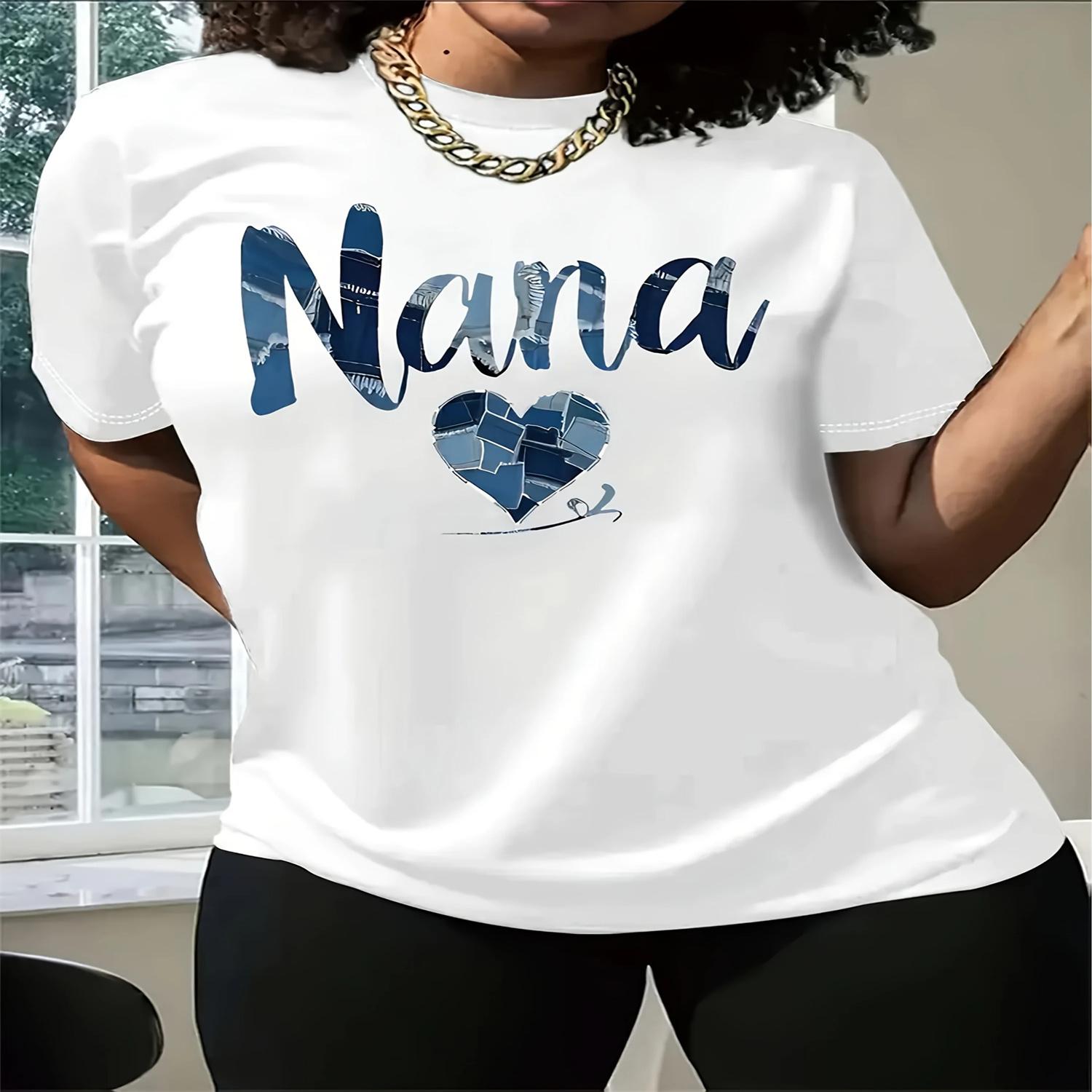 Stylish Nana Graphic T-Shirt for Women - Short Sleeve Round Neck Casual Fit with Heart & Letter Design Machine Washable XXXXXL білий
Stylish Nana Graphic T-Shirt for Women - Short Sleeve Round Neck Casual Fit with Heart & Letter Design Machine Washable XXXXXL білий