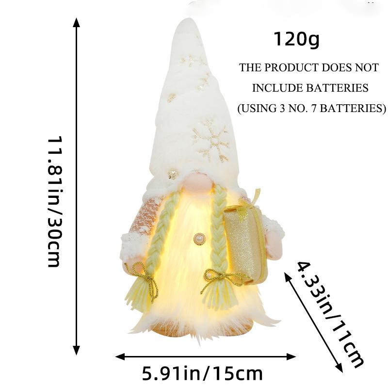 Новые рождественские украшения 2024 года: Блестящая плюшевая безликая кукла со светом, витрина для куклы Рудольф 15*11*30cm
Новые рождественские украшения 2024 года: Блестящая плюшевая безликая кукла со светом, витрина для куклы Рудольф 15*11*30cm