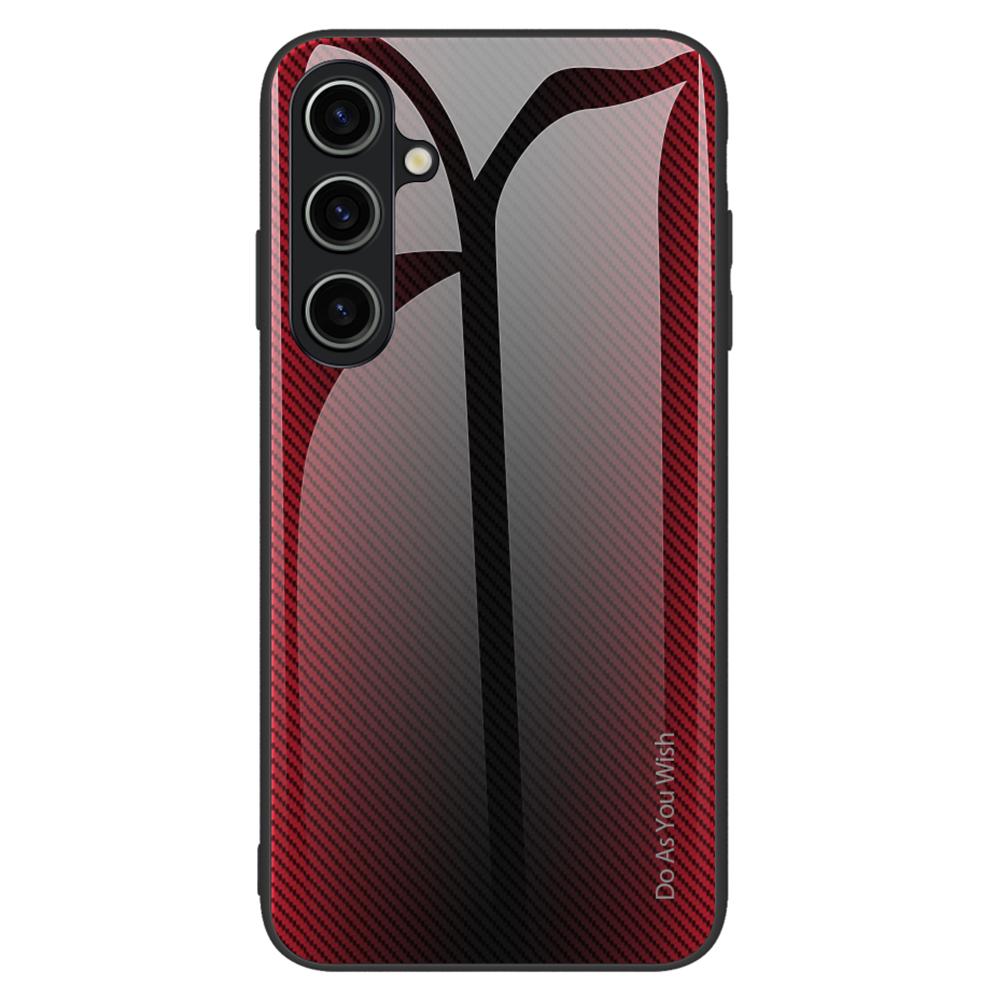 For Samsung Galaxy S23 FE Tempered Glass+Soft TPU Phone Case Carbon Fiber Texture Cell Phone Cover Red
For Samsung Galaxy S23 FE Tempered Glass+Soft TPU Phone Case Carbon Fiber Texture Cell Phone Cover Red