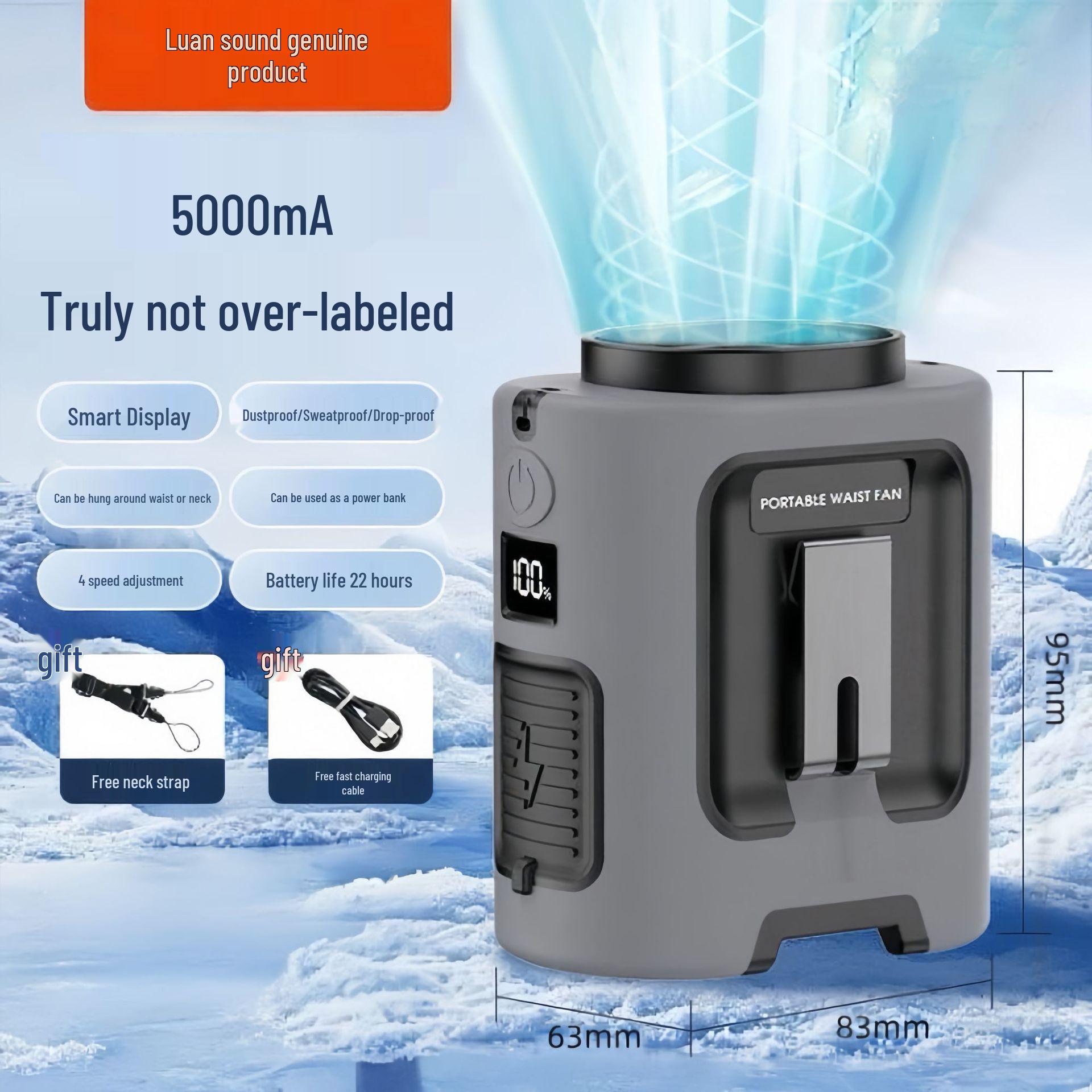 Luan Sheng K300 Portable Waist Fan – Large Wind Power Neck Hanging Cooling Device for Outdoor and Construction Use Waist Fan - High Wind Power, Long Battery Life
Luan Sheng K300 Portable Waist Fan – Large Wind Power Neck Hanging Cooling Device for Outdoor and Construction Use Waist Fan - High Wind Power, Long Battery Life