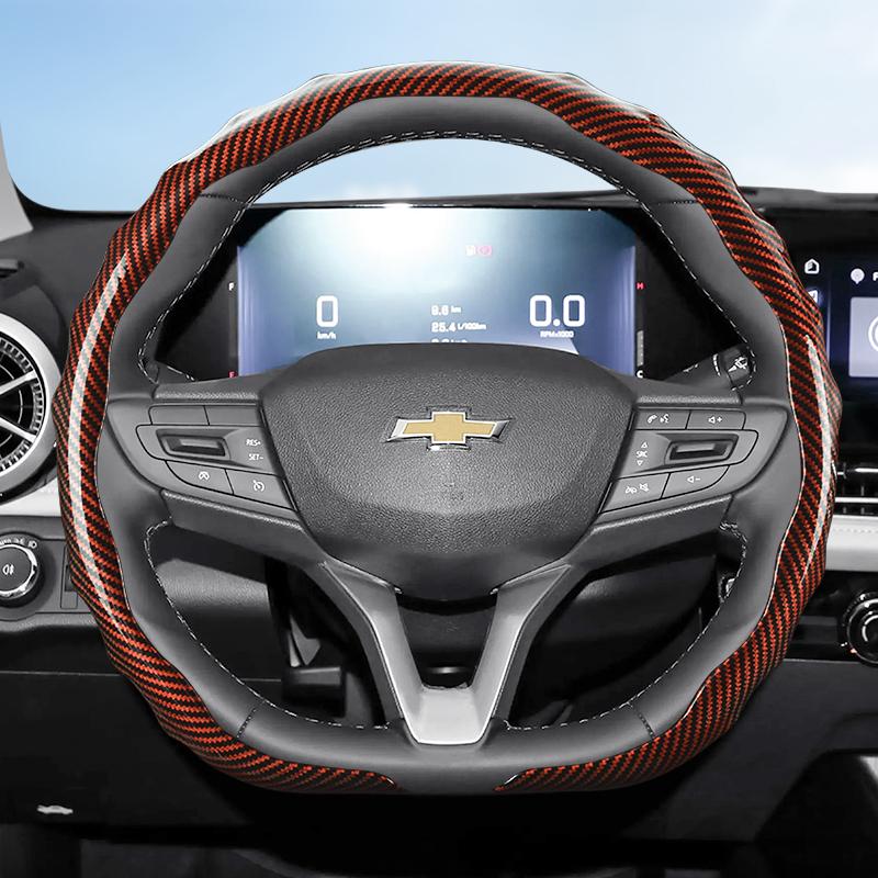 Suitable for Chevrolet Carbon Fiber Texture Steering Wheel Cover Snap-On Wave-Shaped Sport Design Silverado Malibu Equinox Traverse C
Suitable for Chevrolet Carbon Fiber Texture Steering Wheel Cover Snap-On Wave-Shaped Sport Design Silverado Malibu Equinox Traverse C