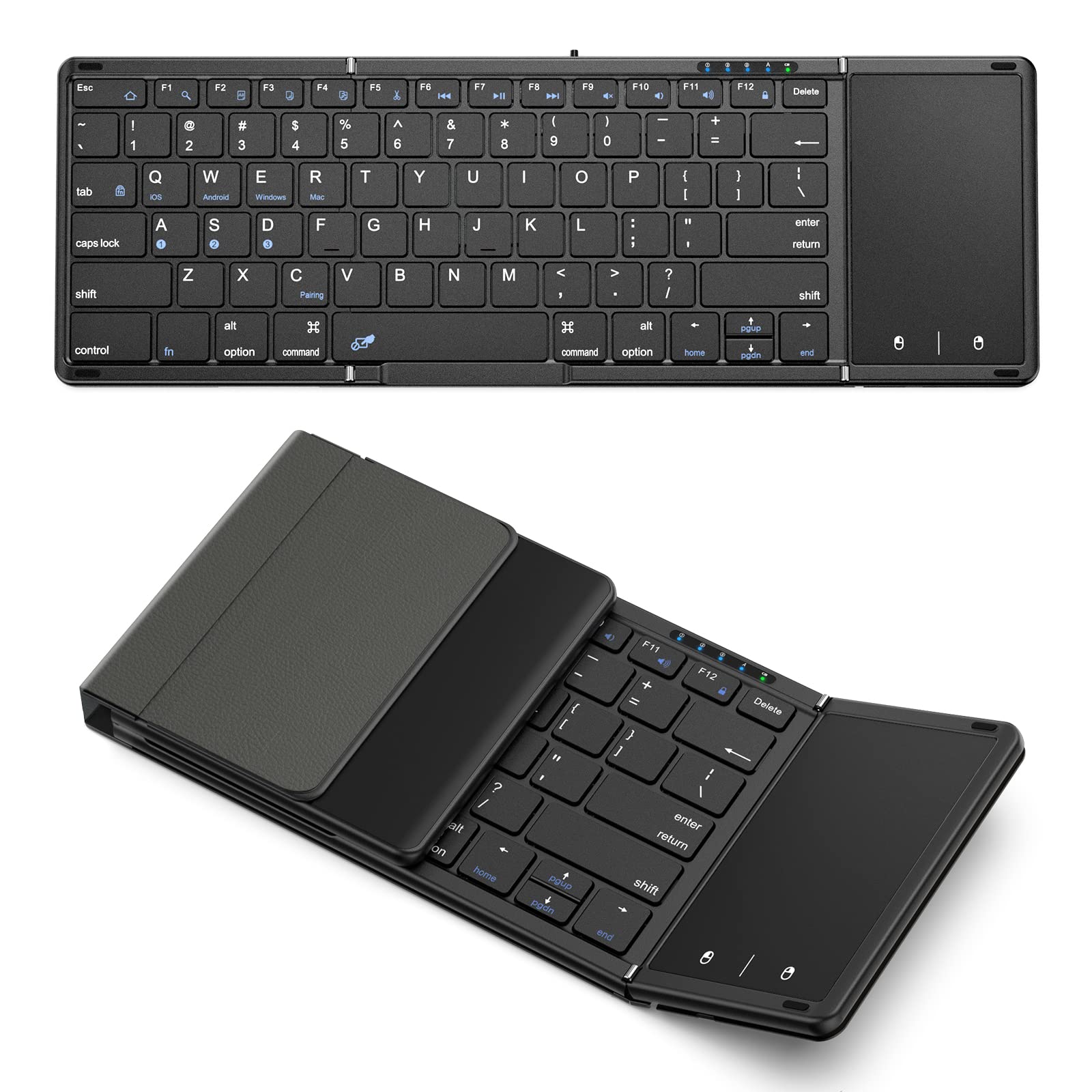 Omikamo Wireless Foldable iPad Keyboard with Bluetooth and Touchpad, English Layout, Full Size, Multi-Pairing, Compatible with Android, iOS, Windows,
Omikamo Wireless Foldable iPad Keyboard with Bluetooth and Touchpad, English Layout, Full Size, Multi-Pairing, Compatible with Android, iOS, Windows,
