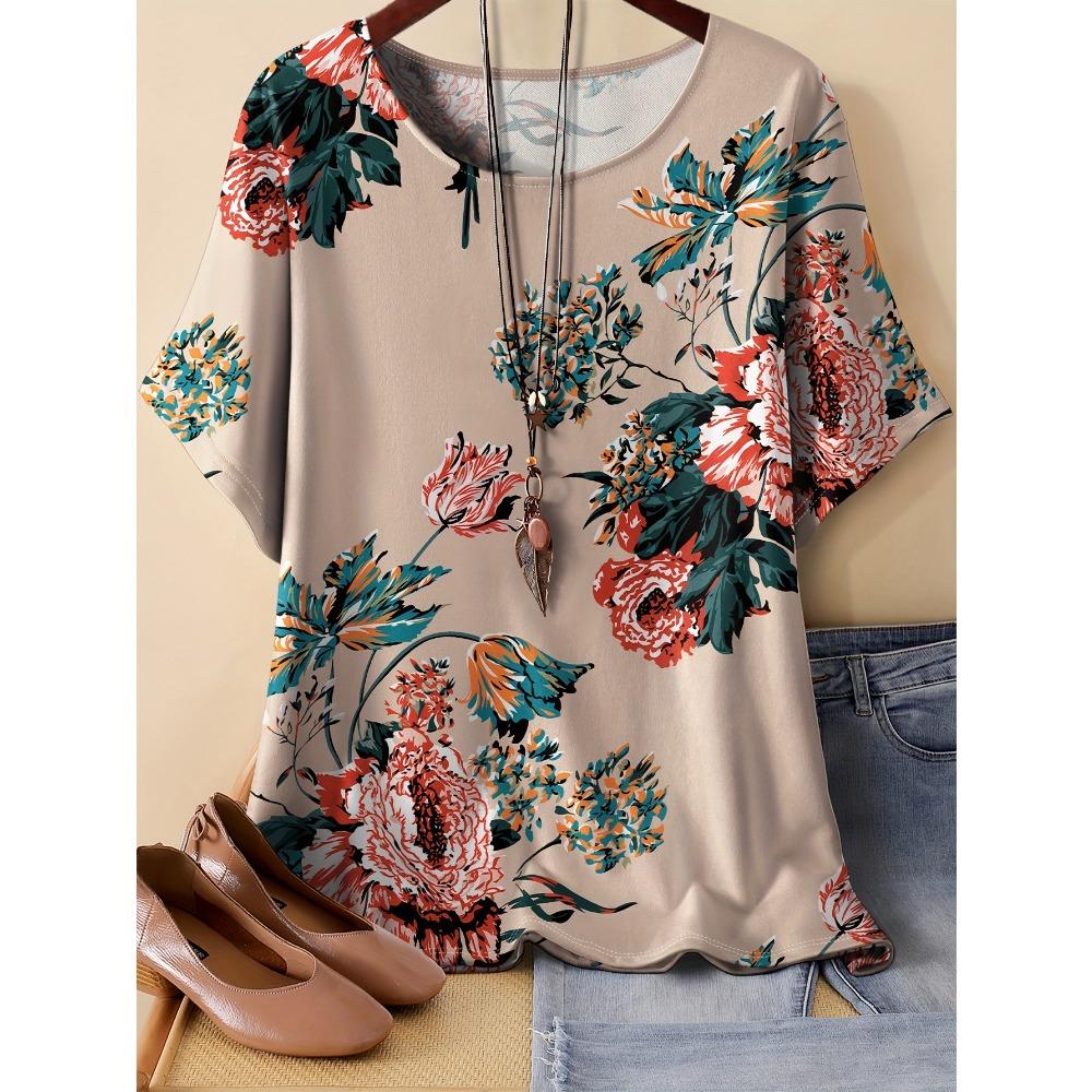Summer Womens Retro Stripe Flower Pattern 3D Printed Color T-shirt Loose Comfortable Soft Breathable Large Size Fashion O-neck T-shirt S
Summer Womens Retro Stripe Flower Pattern 3D Printed Color T-shirt Loose Comfortable Soft Breathable Large Size Fashion O-neck T-shirt S