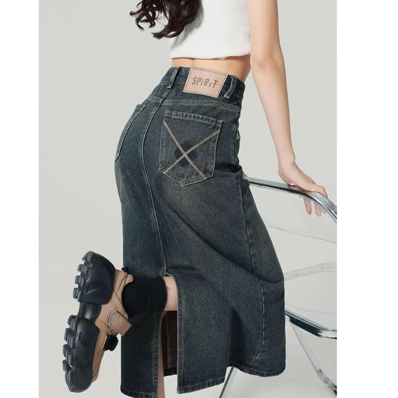 Retro High Waist A-line Denim Skirt, Slimming Midi with Slit - Women s Summer Style XS: Height 155-165CM (68-78 lbs)
Retro High Waist A-line Denim Skirt, Slimming Midi with Slit - Women s Summer Style XS: Height 155-165CM (68-78 lbs)